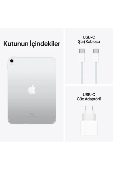 iPad 10. Nesil 10.9" Wi-Fi+Cellular 64GB - Gümüş MQ6J3TU/A - Resim 8