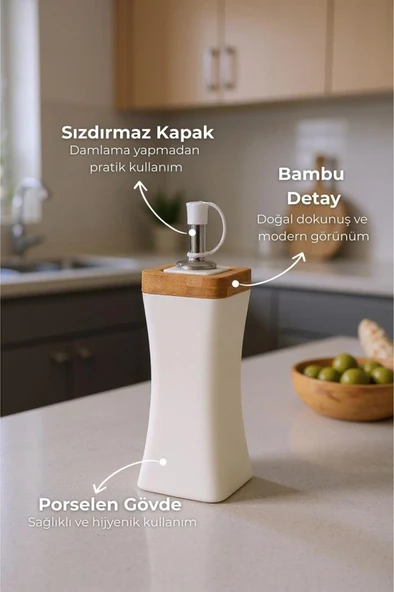 Bambum Shaggy - Bambu Standlı Yağlık Sirkelik Tuzluk Ve Biberlik - Resim 5