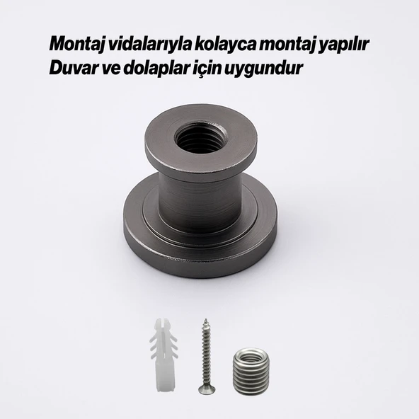 Alex Füme Askı Portmanto Vestiyer Banyo Mutfak Askısı Askılık Duvar Vidalı Çanta Elbise Asma Modern - Resim 3