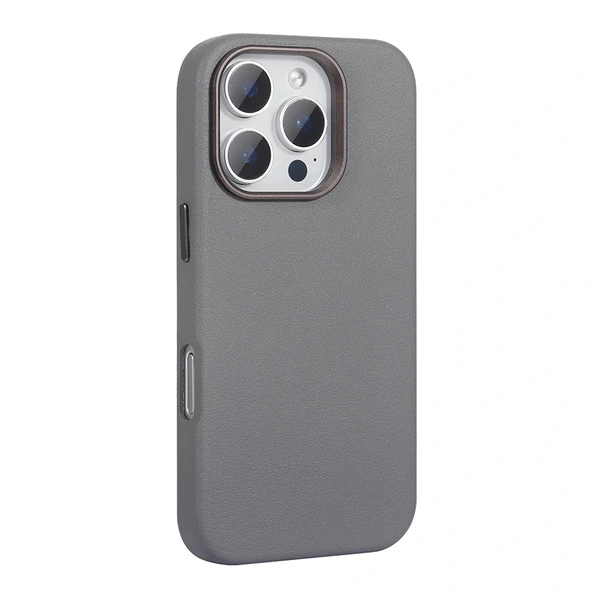 iPhone 16 Pro Max Kılıf M-safe Şarj Özellikli PU Deri Adora Kapak - Resim 4