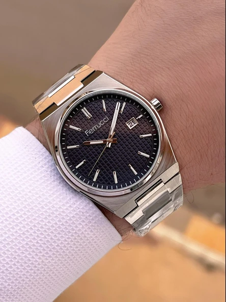 Ferrucci Nişan Ve Takım Elbiselere Özel Takvimli Kadran 2 Yıl Garantili Spor Erkek Kol Saati J3625.3 - Resim 3