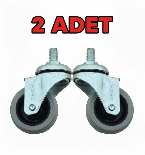 2 Adet Civatalı Metal 50mmx20mm Koltuk Sandalye Mobilya Tekeri ürün görseli