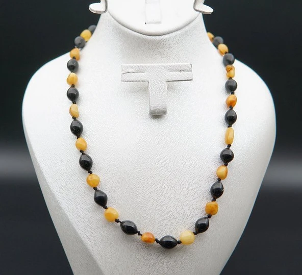 Oltu Taşı ve Kehribar Kadın Kolye sk000143 ürün görseli 1