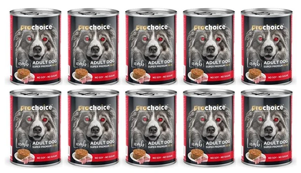 Pro Choice Kuzu ve Somon Etli Havuçlu Sekersiz Ezme Yetiskin Köpek Konservesi 400gr*10 ADET ürün görseli 1