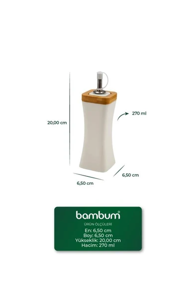 Bambum Shaggy - Bambu Standlı Yağlık Sirkelik Tuzluk Ve Biberlik - Resim 7
