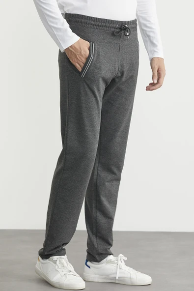 Boru Paça Rahat Kalıp Eşofman Altı - Antrasit - Resim 4