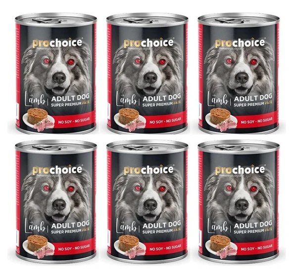 Pro Choice Kuzu ve Somon Etli Havuçlu Sekersiz Ezme Yetiskin Köpek Konservesi 400gr*6 ADET ürün görseli