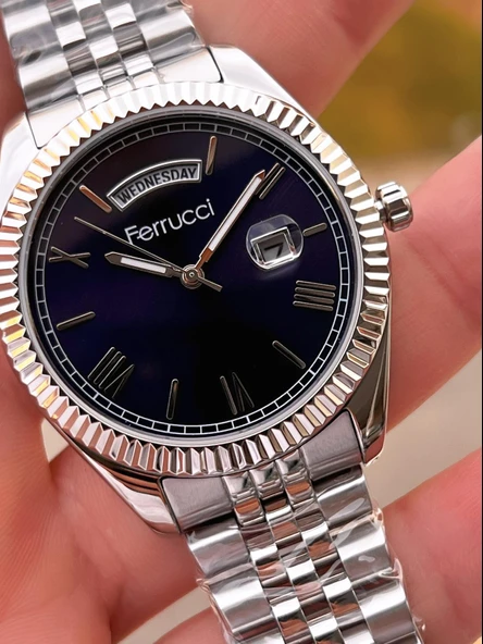 Ferrucci Nişan Ve Takım Elbiselere Özel Takvimli Kadran 2 Yıl Garantili Spor Erkek Kol Saati J3623.1 - Resim 4