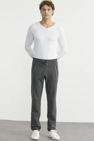 Boru Paça Rahat Kalıp Eşofman Altı - Antrasit - Resim 3