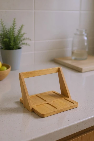 Bambum Shaggy - Bambu Standlı Yağlık Sirkelik Tuzluk Ve Biberlik - Resim 3