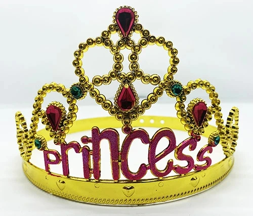 Prenses Yazılı Altın Renk Ayarlanabilir Parti Tacı 60 cm (5365) ürün görseli
