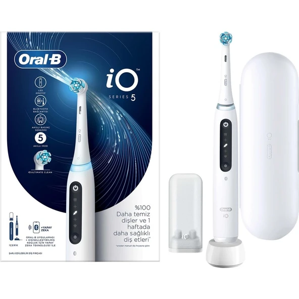 Oral-B iO 5 Şarjlı Diş Fırçası - Beyaz - Resim 2