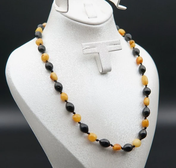 Oltu Taşı ve Kehribar Kadın Kolye sk000143 - Resim 2