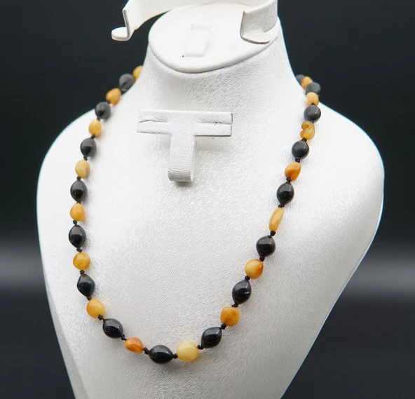 Oltu Taşı ve Kehribar Kadın Kolye sk000143 - Resim 3