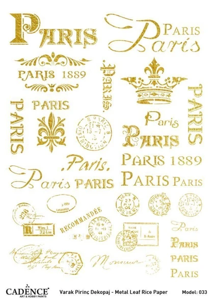 Cadence Altın Varak Pirinç Dekoapaj Kağıdı - Model 33 ürün görseli