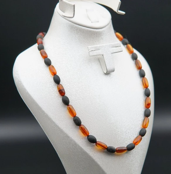 Oltu Taşı ve Kehribar Kolye sk000145 - Resim 2