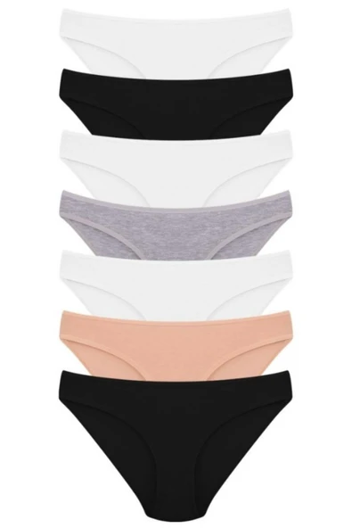 Vos Versa KozaBiat Kadın İç Giyim 7'li Bikini Karışık Renk - S, M, L VKB1003 - Resim 11