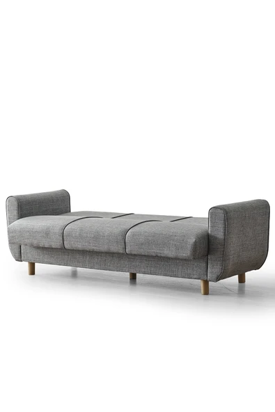 Flavia 3'lü Kanepe Salon, Oturma Odası Yataklı Bazalı Gri - Resim 7