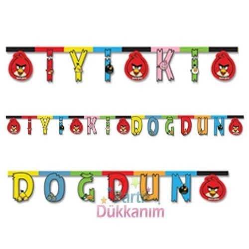 Nedi Oynar Karton Lisanslı Yazı İyiki Doğdun Angry Bırds 552367 ürün görseli 1