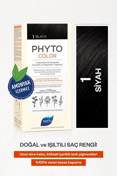 Phyto Phytocolor Bitkisel Saç Boyası ''1 Siyah'' - Resim 3