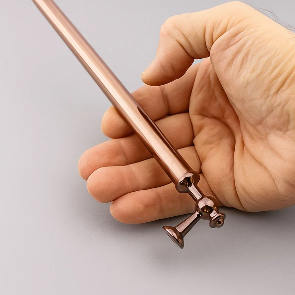 Metal Kulp Mobilya Çekmece Mutfak Dolabı Dolap Kulpları Kulpu Kulpları Düz Model 224 mm Bronz - Resim 2