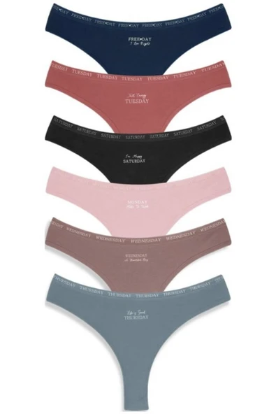 Vos Versa KozaBiat Kadın İç Giyim 7'li Brazılıan Karışık Renk - S, M, L VKB1008 - Resim 6