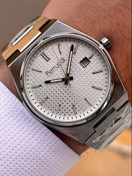 Ferrucci Nişan Ve Takım Elbiselere Özel Takvimli Kadran 2 Yıl Garantili Spor Erkek Kol Saati J3625.1 - Resim 2