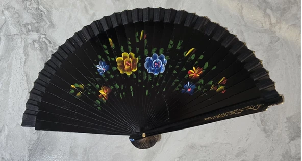 Bambu Çift Taraflı Siyah Yelpaze 12'li Paket ürün görseli 1