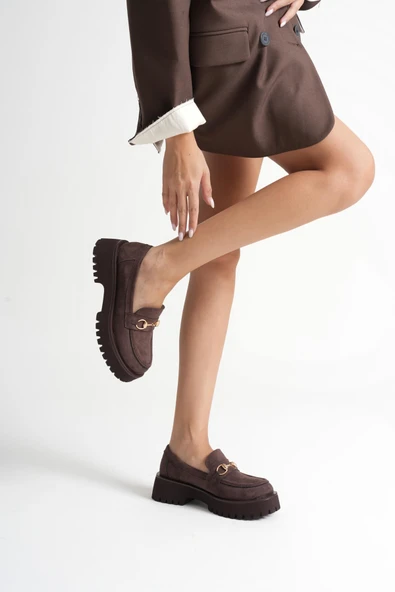 Aral Toka Detaylı Acı Kahve Süet Günlük Loafer Ayakkabı ürün görseli 1