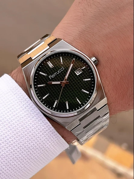 Ferrucci Nişan Ve Takım Elbiselere Özel Takvimli Kadran 2 Yıl Garantili Spor Erkek Kol Saati J3625.2 - Resim 3