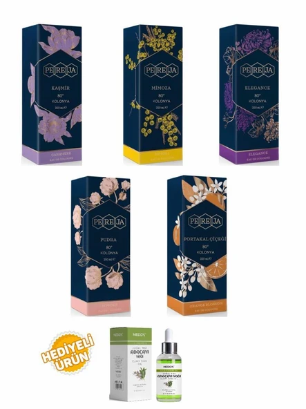 Pereja Kolonya 250 ml Cam Şişe 5 Li Set ürün görseli 1