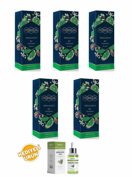 Pereja Bergamot Kolonya 250 ml Cam Şişe 5 Li Set ürün görseli 1