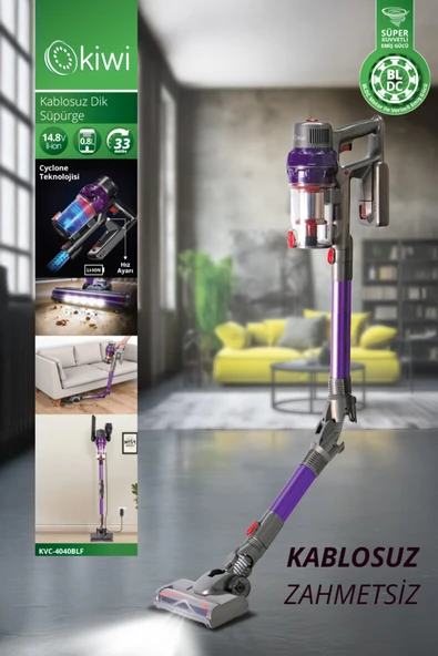 Kiwi Kvc-4040BLF Katlanabilir Şarjlı Bldc Motor Dik Süpürge ürün görseli