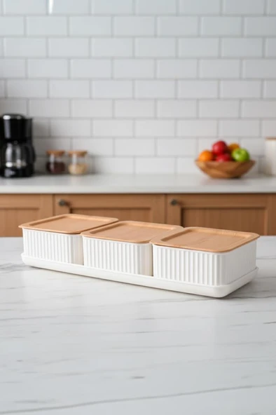 Atbyhome Valverdi - 3'lü 7 Parça Kahvaltılık Kahvaltı Seti Sunum Seti - Resim 4