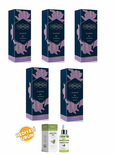 Pereja Kaşmir Kolonya 250 ml Cam Şişe 5 Li Set ürün görseli 1