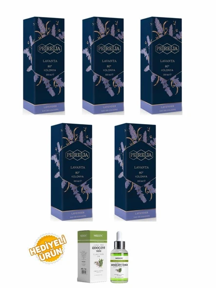 Pereja Lavanta Kolonya 250 ml Cam Şişe 5 Li Set ürün görseli 1