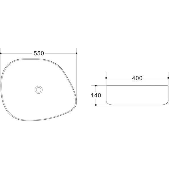 Lena E-2107SM Tezgah Üstü Porselen Lavabo - Resim 2