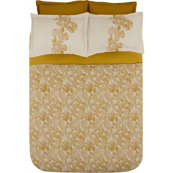 KARACA HOME ORLA ÇİFT KİŞİLİK NEVRESİM TAKIMI SARI - Resim 2