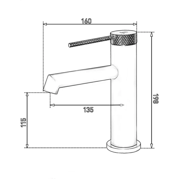 Fontana FJ-1015 Lavabo Bataryası Mat Siyah - Resim 2