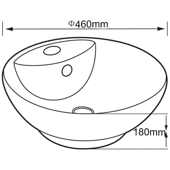 Lena E-5033 Tezgah Üstü Porselen Lavabo - Resim 3
