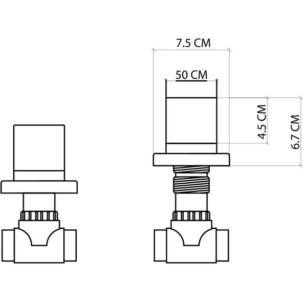 Fontana FSV-205 Ankastre Stop Valf Siyah - Resim 2