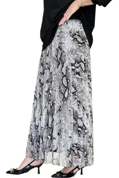 5465 SENTEZ DESENLİ PLİSE ŞİFON YILAN DESENLİ ETEK ürün görseli 1