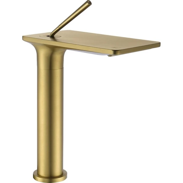 Fontana FJ-5022 Fırçalanmış Altın Yüksek Lavabo Bataryası ürün görseli