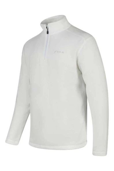 2AS Cedric Erkek Yarım Fermuarlı İnce Polar Sweatshirt Beyaz - Resim 2