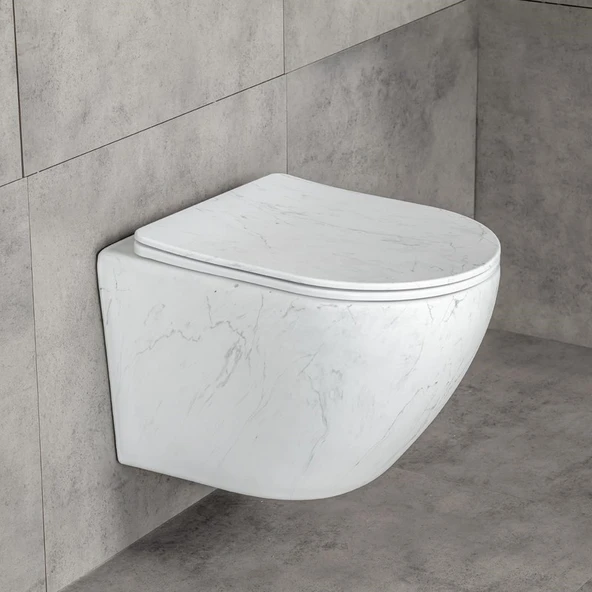 Lena Asma Klozet (Mat Beyaz Mermer) ET-W1200M8 - Resim 2