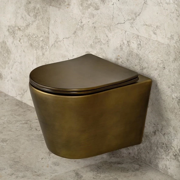 Lena Asma Klozet Kapak Dahil (Mat Bronz) ET-H201BR - Resim 2