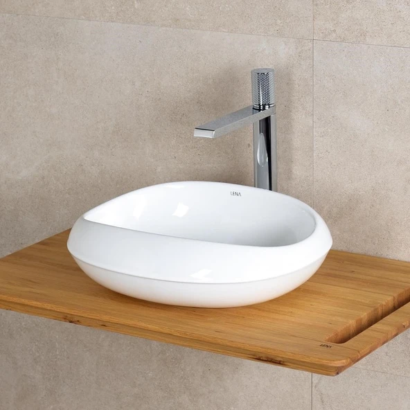 Lena Tezgah Üstü Lavabo (Beyaz) EY-4710 - Resim 2