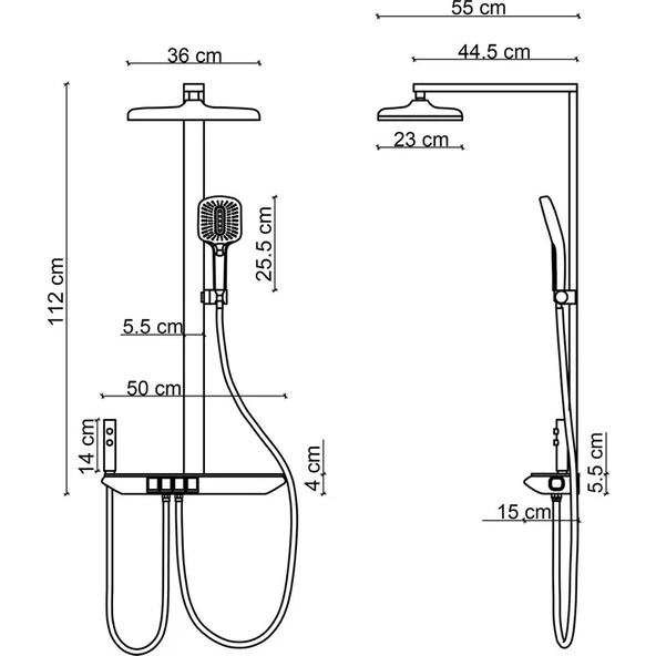 Fontana FJ-SS7157 Mat Füme Duş Ünitesi - Resim 2