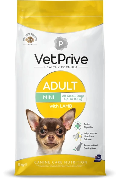 vet prive Mini Ve Küçük Irk Yetişkin Köpek Maması Kuzu Etli 8 kg ürün görseli 1
