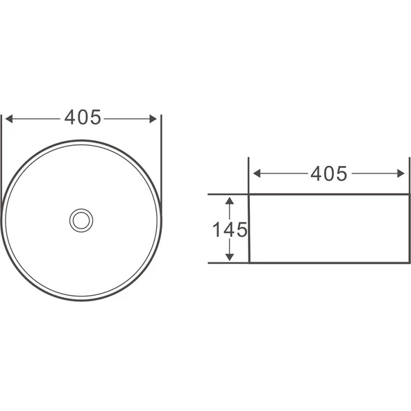 Lena E-2112 Tezgah Üstü Porselen Lavabo - Resim 2
